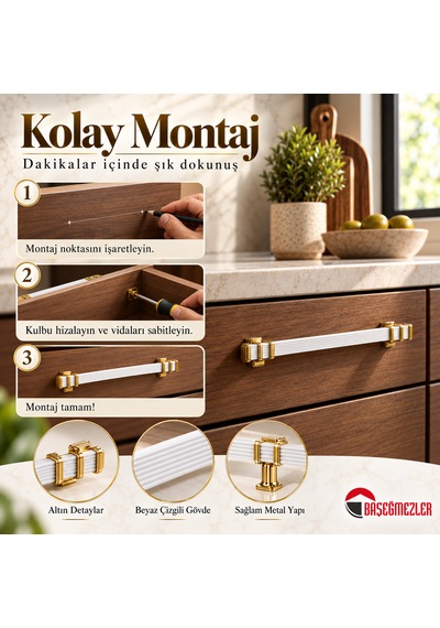 Haskan Kemer Kulp Altın/beyaz 128 Mm Altın - Beyaz