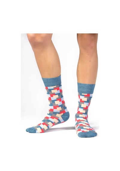 Ozzy Socks 4 Lü Geometrik Desenler Erkek Hediye Paketi Lacivert-mavi-yeşil-pembe