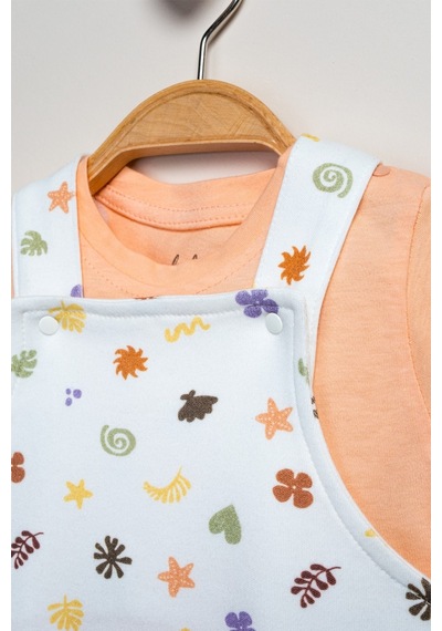 Baby Fou T-shirt Salopet 2'li Takım Ekru