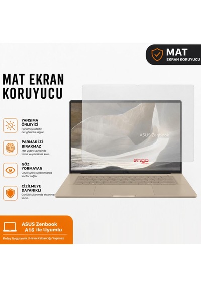 Asus Zenbook A16 Mat Ekran Koruyucu 16 İnç Nano Şeffaf