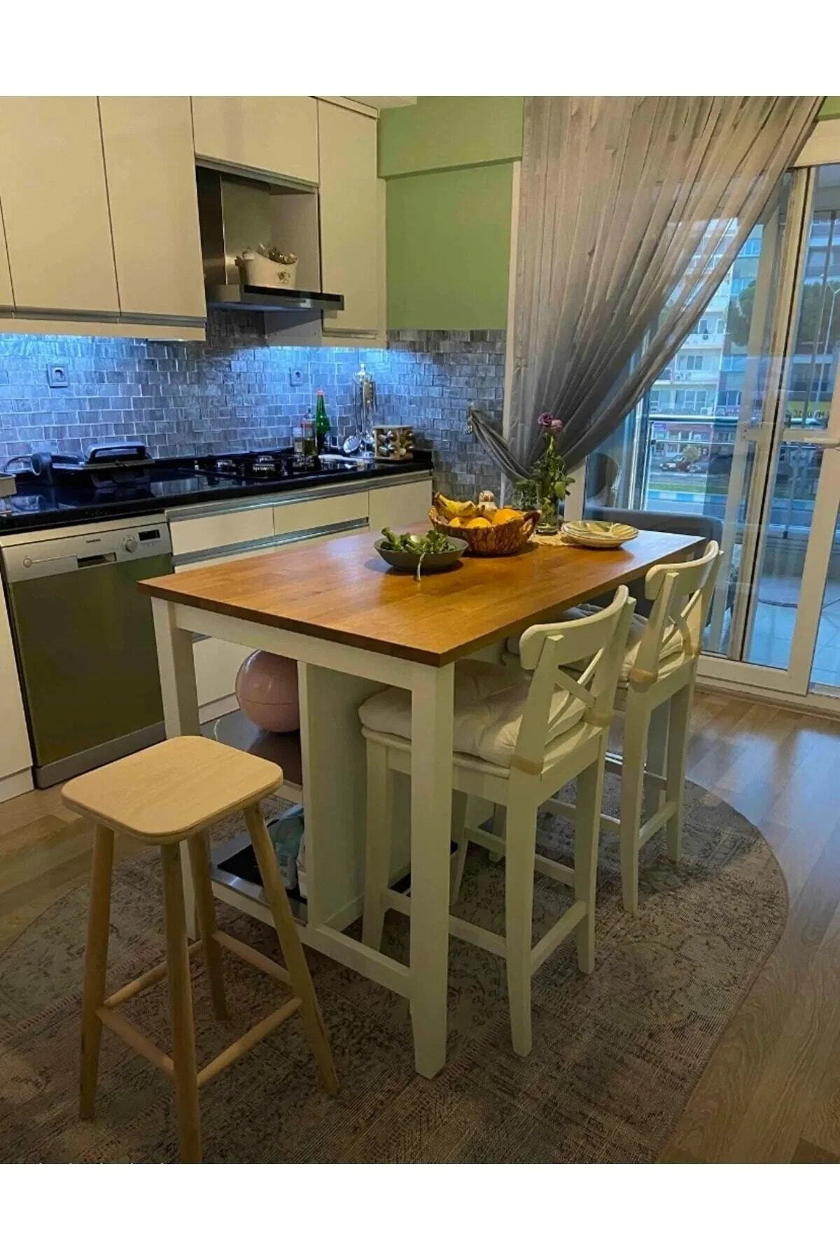 Clk Home Ahşap Kare Bar Tabure Sandalye 70 Cm Ahşap