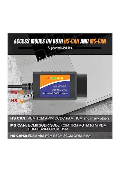 Obd2 V1.5 Elm327 Pic18f25k80 Usb Arıza Test Tespit Cihazı Hs/ms