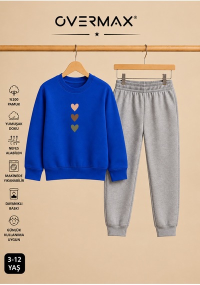 Overmax Çocuk Eşofman Takımı Sevimli Kalpler Baskılı Sweatshirt & Eşofman Altı Saks Mavi Üst- Gri Alt - 918470880 Saks Mavi Üst- Gri Alt Overmax Çocuk Eşofman Takımı Sevimli Kalpler Baskılı Sweatshirt & Eşofman Altı Saks Mavi Üst- Gri Alt - 918470880 Saks Mavi Üst- Gri Alt