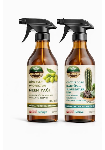 Kaktüs-sukulent Bitki Besini Ve Neem Yağı İkili Bakım Seti 2 L - 1 L - 1 L - 500 ML