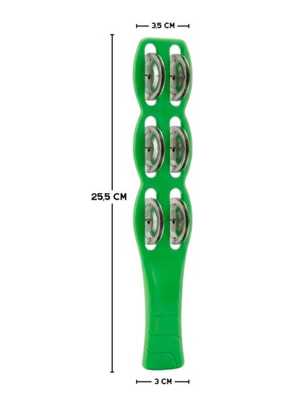 Temel Plastik Çubuk Tef 6 Zilli Yeşil 26 Cm