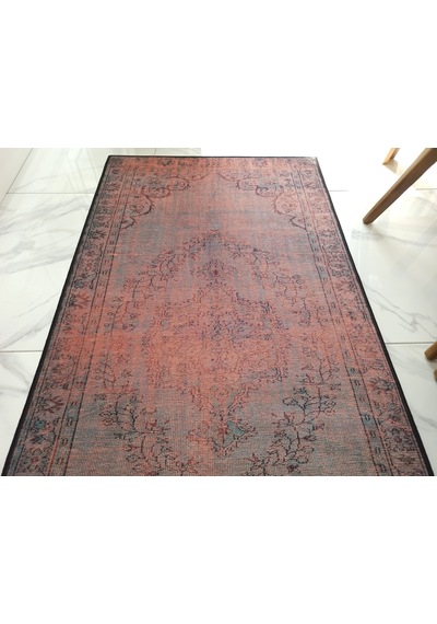 Eskitme Madalyon Desenli Kiremit Ve Antrasit Vintage Halı - 14924ou Kiremit Kırmızısı Ve Koyu Antrasi Eskitme Madalyon Desenli Kiremit Ve Antrasit Vintage Halı - 14924ou Kiremit Kırmızısı Ve Koyu Antrasi