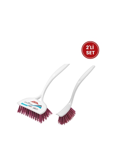 Flora 2 Li Trendy Temizlik Seti, F367 Bulaşık Fırçası + F388 Lavabo Küvet Fırçası Seti