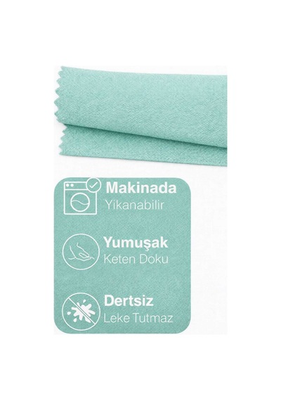 Kadife Dokulu Mint Yeşili Kırlent Yastık Kılıfı 2 Adet 45 X 45 Cm