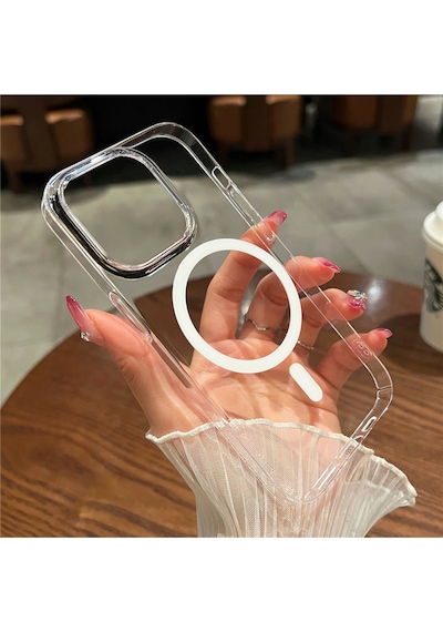 Apple Uyumlu iPhone 15 Pro Max Sararmaz Magsafe Mika Hafif Sert Parlak
