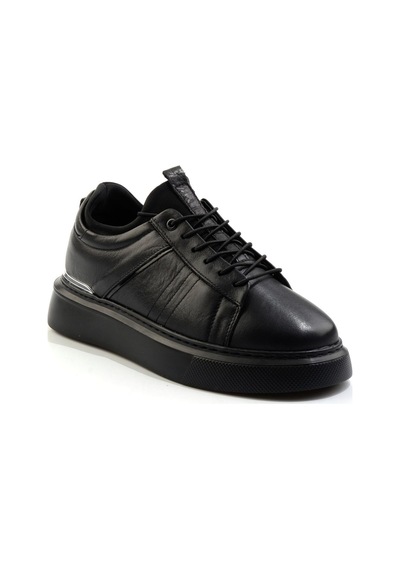 Bambi Siyah Hakiki Deri Erkek Sneaker E01082010403 Siyah