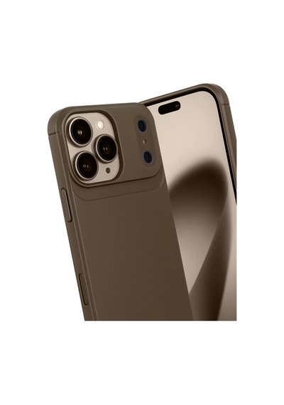 Newface Apple İphone 17 Pro Auto Focus Karbon Kapak - Kahverengi