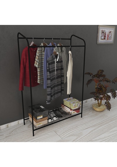 Armin Çiftli Siyah New Konfeksiyon Askısı Büyük Boy Butik Elbise Askısı Siyah