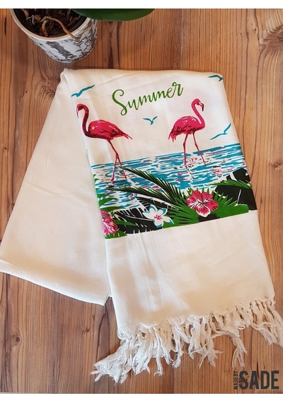Peştemal Bambu Flamingo Desen