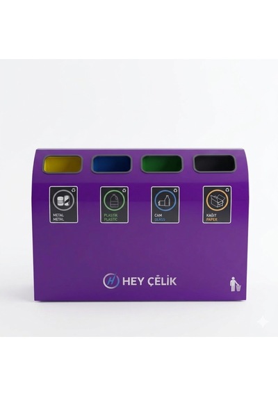 4 Lü Sıfır Atık Geri Dönüşüm Ünitesi Gd-058 Profesyonel Metal Atık Ayrıştırma Sistemi Hey Çelik