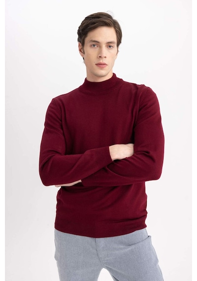 Defacto Slim Fit Dar Kesim Kazak B7851axnsbr45 Bordo