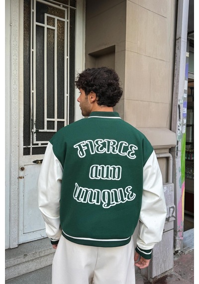Flaw Fierce Baskılı Kolej Ceket-28585 Yeşil