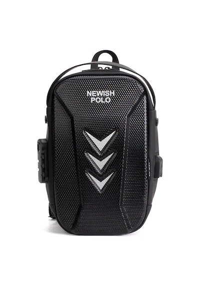 Newish Polo Erkek Şifreli Kilitli Çapraz Omuz Ve Sırt Çantası Suya Dayanıklı Siyah Usb Çıkışlı Siyah.