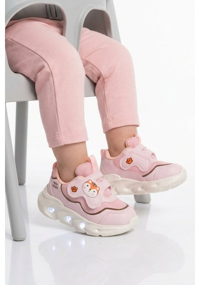 Cool Pudra Cırtlı Işıklı Anatomik Bebek Spor Ayakkabı Sneaker Aria B