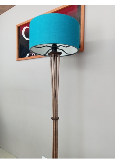 Balsa Dekor Ahşap Lambader Ceviz Petrol Mavi