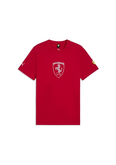 Puma Ferrari Tonal Shield Erkek Kırmızı Günlük Stil T-shirt 63531102 Kırmızı