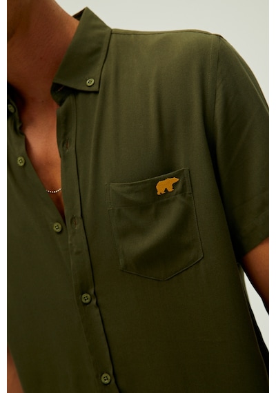Bad Bear Frank Shirt Haki Yeşil Kısa Kollu Erkek Gömlek-haki Haki
