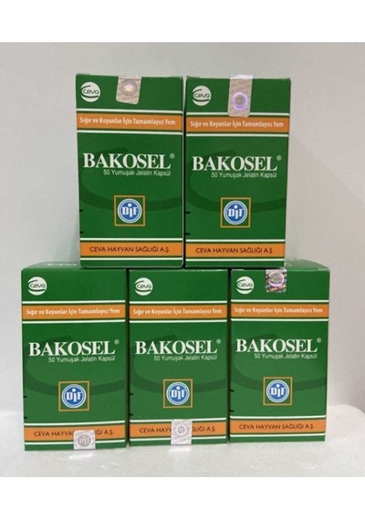 Ceva Bakosel 50 Yumuşak Jelatin Kapsül Vitamin Mineral Koyun Keçi Büyükbaş Kuzu 5 Kutu