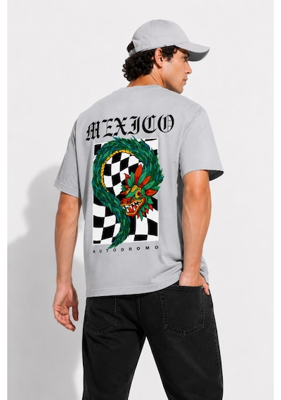 Bayloranzzo Mexico %100 Pamuk Heavy Cotton Premium Kalite Erkek Tişört Gri