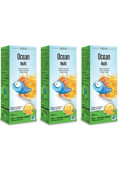 Ballı Portakallı Multi Balık Yağı Şurup 150 ml 3'lü Paket