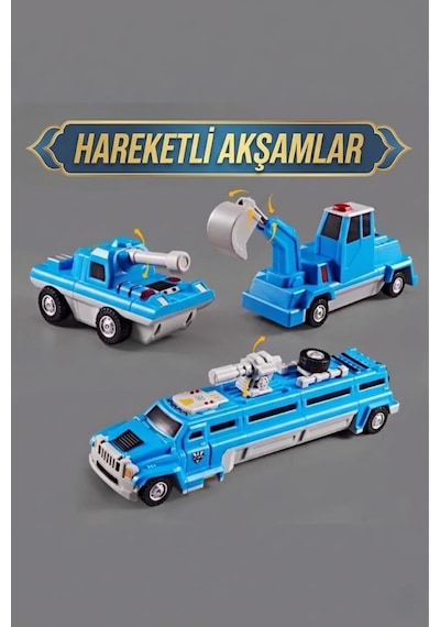 Manyetik Dönüşen Robot Araba Seti 21 Parça Sök Tak Eğitici Oyuncak - Kutulu Polis Merkezi