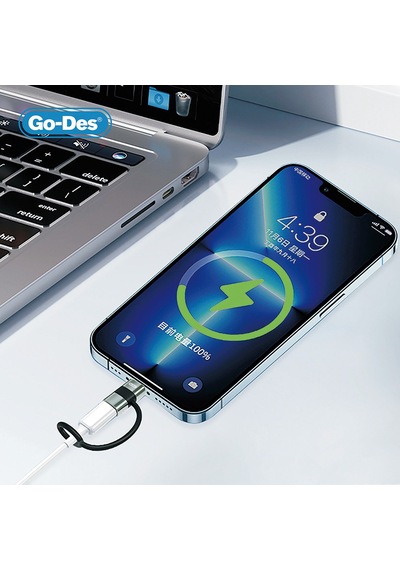 Go-des Gd-ct068 Lightning To Type-c Data Ve Hızlı Şarj Adaptörü Siyah
