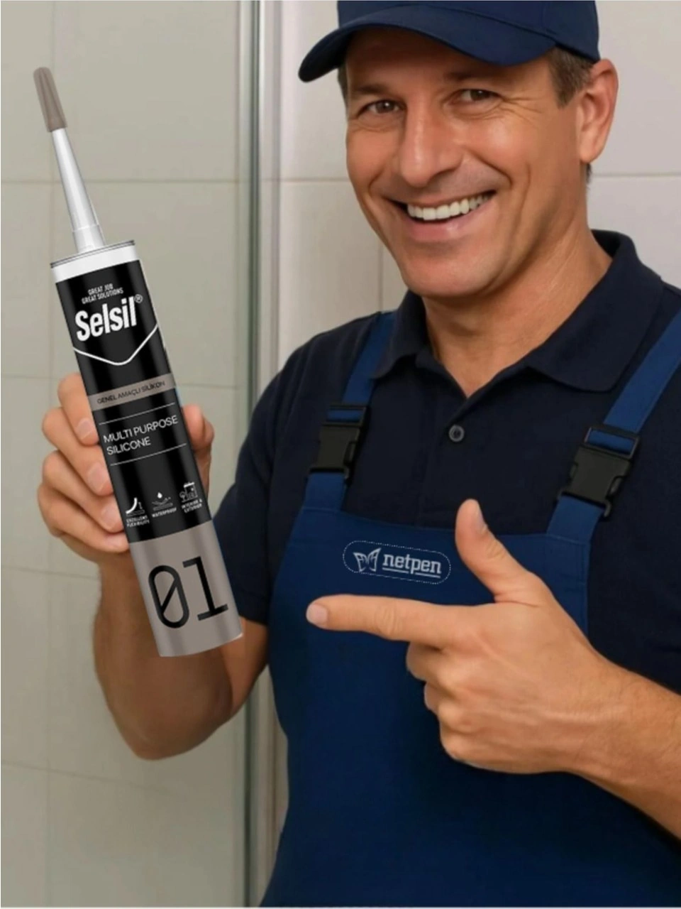 Selsil Genel Amaçlı Gri Silikon 280 Gr. 25 Adet + Gfb Alüminyum Silikon Tabancası Gri
