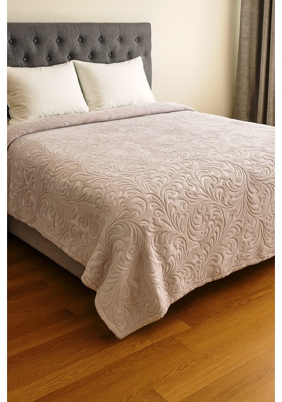Super Soft Çift Kişilik Battaniye Bej 220x240 Cm %100 Polyester