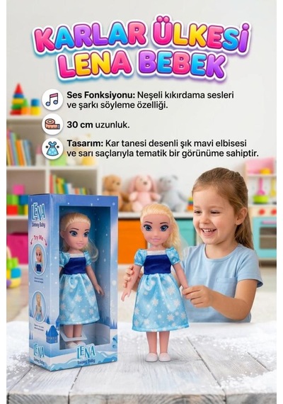 Lena Snowy Baby Karlar Ülkesi Bebek - 30 Cm Şarkı Söyleyen Ve Kıkırdayan Fonksiyonel Oyuncak Bebek