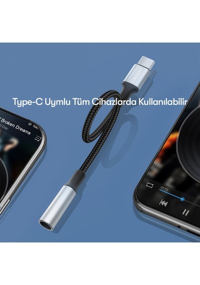 Earldom Ot77 Tak Çalıştır Type-c To Aux Dönüştürücü - Siyah M414