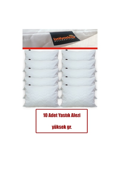 10 Adet Yastık Alezi Standart Kumaş Kapitoneli 10 Adet