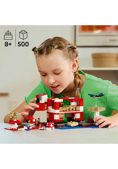 LEGO® Minecraft® Mooshroom Evi 21270 - 8 Yaş ve Üzeri Macera Oyunları Seven Çocuklar için Mantar Tarlaları İçeren Oyuncak Yapım Seti (500P)