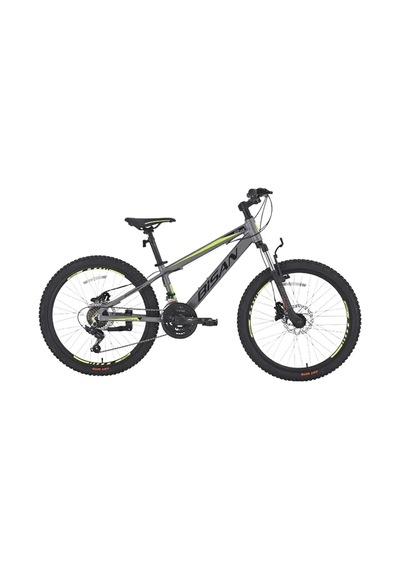 Bisan Cooper 24 Hd 24 Jant 21 Vites Hd Metalik Gri Siyah Sarı Çocuk Bisikleti 30 Kadro Çok Renkli
