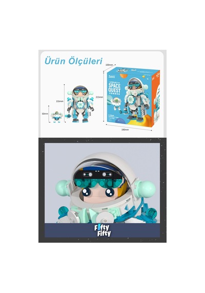 Jaki Space Quest Serisi Mavi Astronot-jk9107 488 Parça Oyuncak Yapım Seti