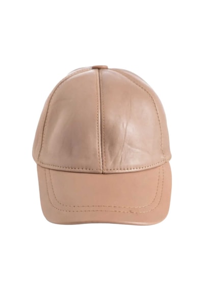 Unisex %100 Deri Arkadan Ayarlanabilir Baseball Kep Şapka Bej
