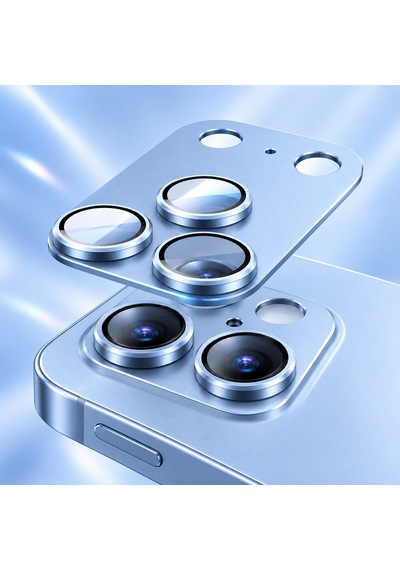 Apple iPhone 18 Pro Uyumlu Pürüzsüz Çerçeveli Tam Koruma Kamera Camı / Lens Koruyucu - Buzul Rengi