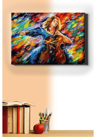 Webstyle Sayılarla Boyama Seti Kasnaklı Kemancı Kız Ve Renkler 50 X 65 Cm