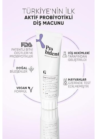 Aktif Probiyotik Doğal Florürsüz Diş Macunu Üzüm Çekirdeği Özüt Ilaveli Ağız Kokusu