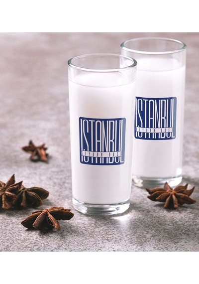 Kişiye Özel Renkli Baskılı İstanbul İkili Rakı Bardağı Seti-2