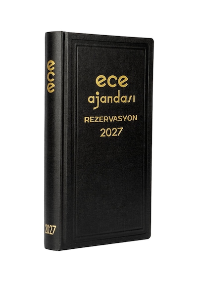 Ece Ajandası Avrasya Rezervasyon 2027 - Tarihli Randevu Takip Rezervasyon Ajandası 17x33 Siyah