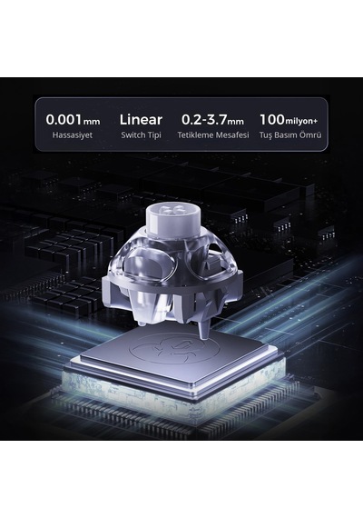 Gravastar Mercury V60 Kablolu Manyetik Gaming İngilizce Q Klavye Ve X Air Kablosuz Optik Mouse Seti,