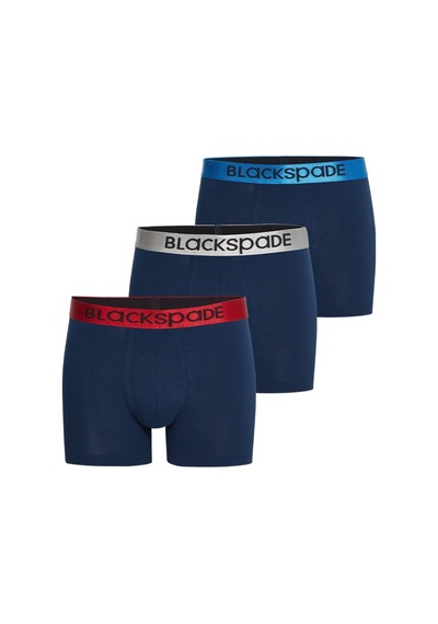 Blackspade Erkek Boxer 3lü Paket Modern Basics 9471 - Mavi Çok Renkli