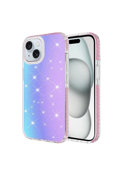 Apple Uyumlu iPhone  15 Plus Kılıf Parlak Renk Geçişli Zore Velle Kapak
