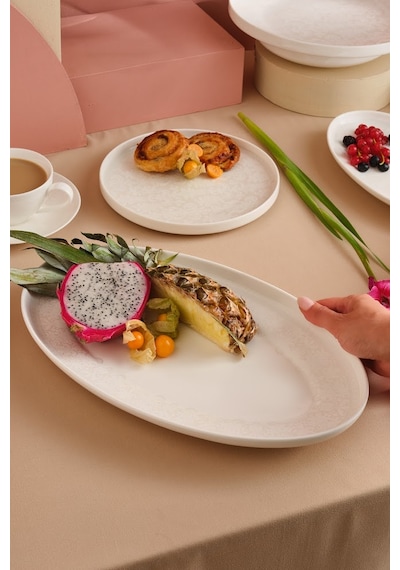 Karaca Minerva Kayık Tabak 35 Cm Beyaz