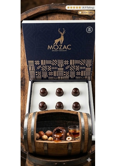 Mozac Varil Yaşlı Aroma Barrel Aged Aroma El Yapımı Gurme Çikolata Serisi 126 G