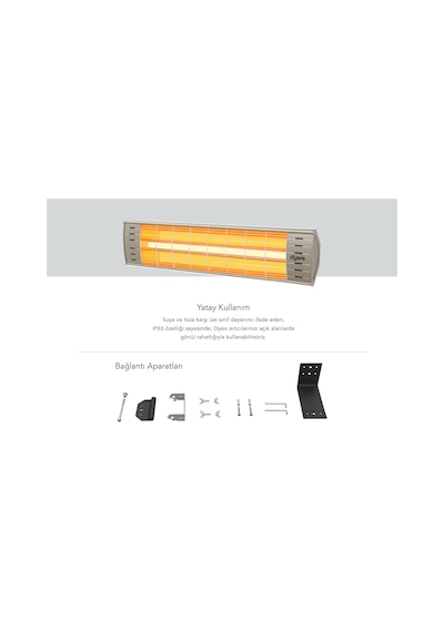 Dysis DH-7486 Art Plus Karbon Serisi IP65 Suya-Toza Dayanıklı 2300 W Bej İç/Dış Mekan Isıtıcı